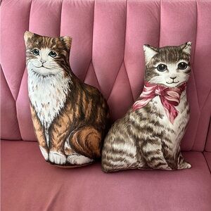 Vintage Handmade Cat Couple Pillows